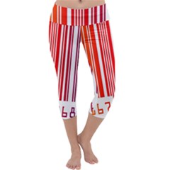 Colorful Gradient Barcode Capri Yoga Leggings by Simbadda