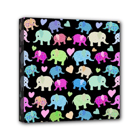 Cute Elephants  Mini Canvas 6  X 6  by Valentinaart