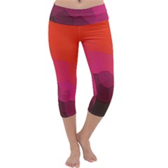Abstract Elegant Background Pattern Capri Yoga Leggings by Simbadda