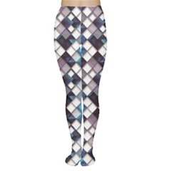 Blue Pattern Blue Geometric Abstract Pattern Of Squares Tights by CoolDesigns