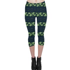 Shamrock Stripes 2 Capri Leggings  by CoolDesigns