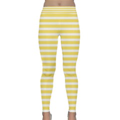 Horizontal Stripes Yellow Classic Yoga Leggings by Mariart