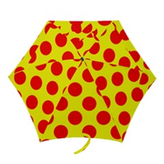 Polka Dot Red Yellow Mini Folding Umbrellas by Mariart