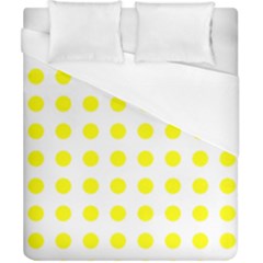 Polka Dot Yellow White Duvet Cover (california King Size) by Mariart