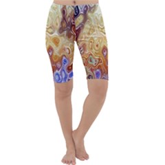 Space Abstraction Background Digital Computer Graphic Cropped Leggings  by Simbadda