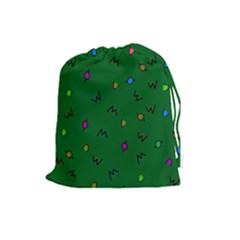 Green Abstract A Colorful Modern Illustration Drawstring Pouches (large)  by Simbadda