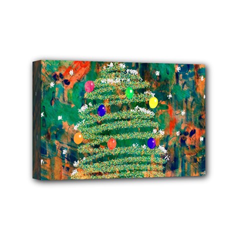 Watercolour Christmas Tree Painting Mini Canvas 6  X 4  by Simbadda