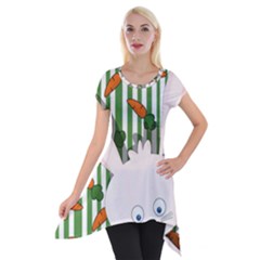 Easter Bunny  Short Sleeve Side Drop Tunic by Valentinaart