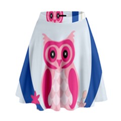 Alphabet Letter O With Owl Illustration Ideal For Teaching Kids High Waist Skirt by Nexatart