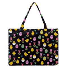 Easter - Chick And Tulips Medium Zipper Tote Bag by Valentinaart
