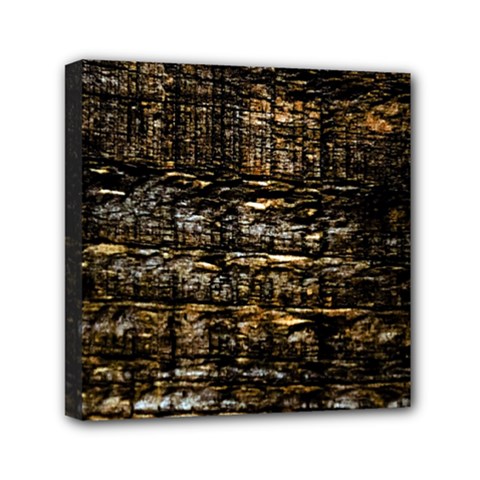 Wood Texture Dark Background Pattern Mini Canvas 6  X 6  by Nexatart