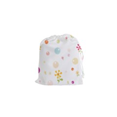 Flower Floral Star Balloon Bubble Drawstring Pouches (xs)  by Mariart
