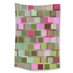 Color Square Tiles Random Effect Large Tapestry by Nexatart
