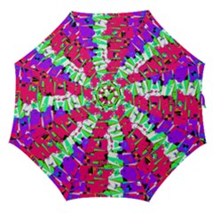 Colorful Glitch Pattern Design Straight Umbrellas by dflcprints