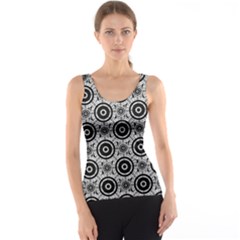 Geometric Black And White Tank Top by linceazul