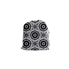 Geometric Black And White Drawstring Pouches (xs)  by linceazul