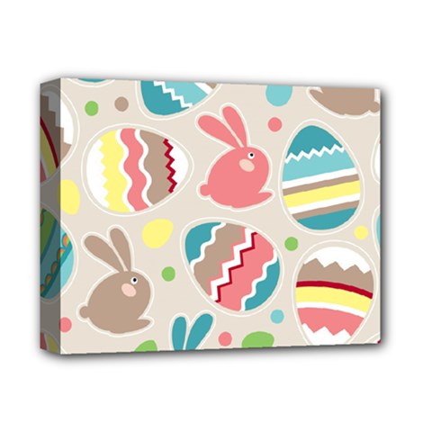Easter Rabbit Bunny Rainbow Deluxe Canvas 14  X 11  by Mariart