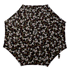 Dark Chinoiserie Floral Collage Pattern Hook Handle Umbrellas (large) by dflcprints