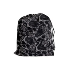 Skulls Pattern Drawstring Pouches (large)  by ValentinaDesign