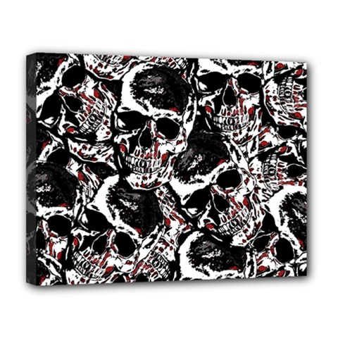 Skull Pattern Canvas 14  X 11  by ValentinaDesign