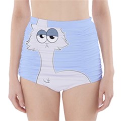 Grumpy Persian Cat Llama High-waisted Bikini Bottoms by Catifornia