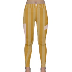 Number 1 Line Vertical Yellow Pink Orange Wave Chevron Classic Yoga Leggings by Mariart