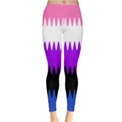 Sychnogender Techno Genderfluid Flags Wave Waves Chevron Leggings  by Mariart