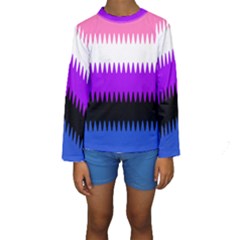 Sychnogender Techno Genderfluid Flags Wave Waves Chevron Kids  Long Sleeve Swimwear by Mariart