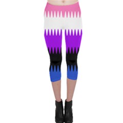 Sychnogender Techno Genderfluid Flags Wave Waves Chevron Capri Leggings  by Mariart