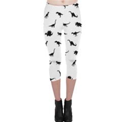 Dinosaurs Pattern Capri Leggings  by Valentinaart