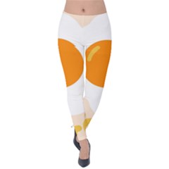 Egg Eating Chicken Omelette Food Velvet Leggings by Nexatart