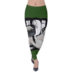 Pug Velvet Leggings by Valentinaart