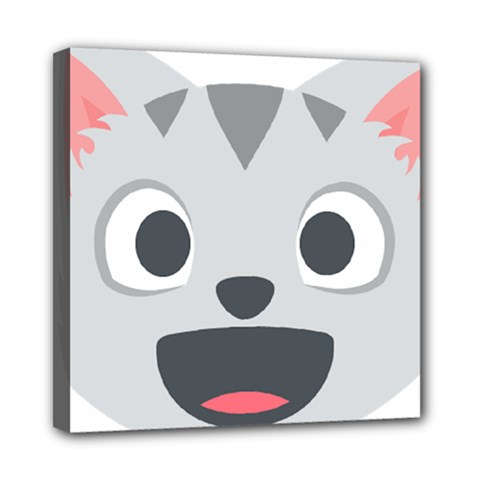 Cat Smile Mini Canvas 8  X 8  by BestEmojis