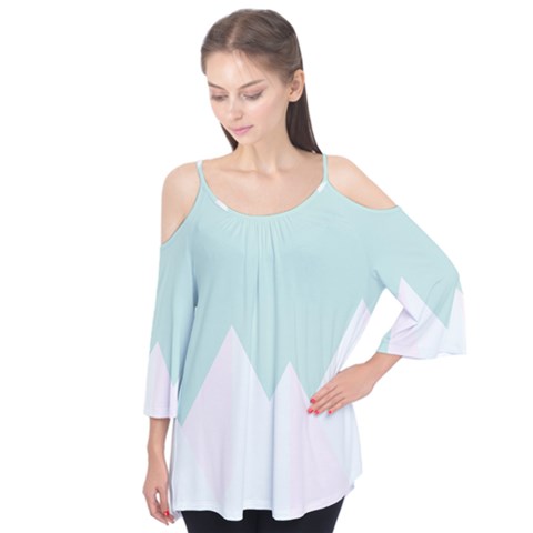 Montain Blue Snow Chevron Wave Pink Flutter Tees by Mariart