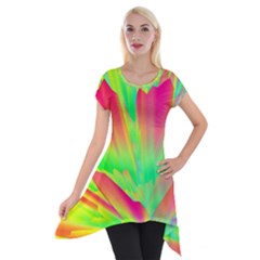 Screen Random Images Shadow Green Yellow Rainbow Light Short Sleeve Side Drop Tunic by Mariart