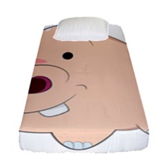Happy Cartoon Baby Hippo Fitted Sheet (single Size) by Catifornia