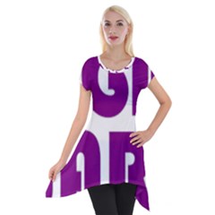 Migraine Warrior With Ribbon Short Sleeve Side Drop Tunic by MigraineursHideout