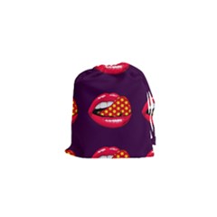 Lip Vector Hipster Example Image Star Sexy Purple Red Drawstring Pouches (xs)  by Mariart