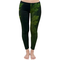 Beautiful Fractal Pines In The Misty Spring Night Classic Winter Leggings by jayaprime