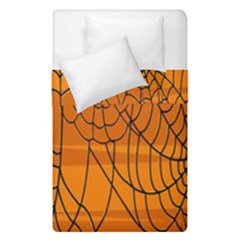 Vector Seamless Pattern With Spider Web On Orange Duvet Cover Double Side (single Size) by BangZart