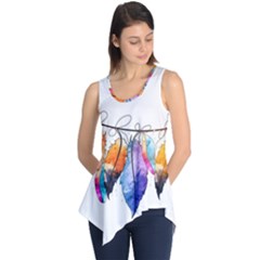 Watercolor Feathers Sleeveless Tunic by LimeGreenFlamingo