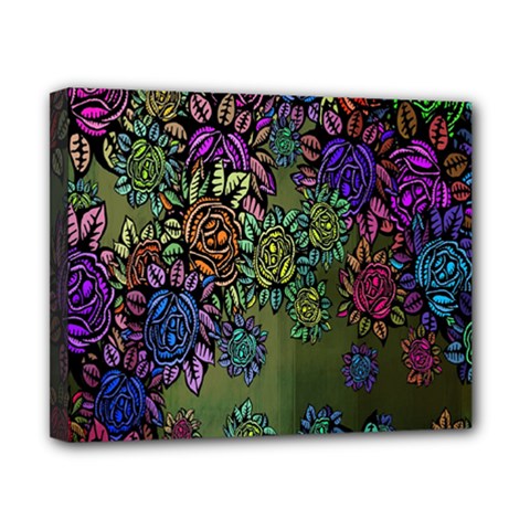 Grunge Rose Background Pattern Canvas 10  X 8  by BangZart