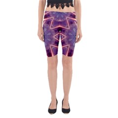 Abstract Glow Kaleidoscopic Light Yoga Cropped Leggings by BangZart