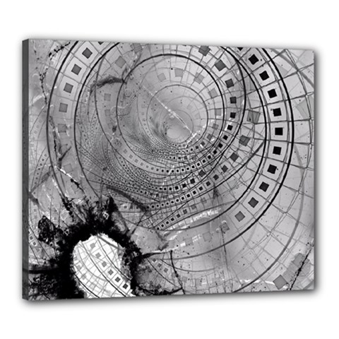 Fragmented Fractal Memories And Gunpowder Glass Canvas 24  X 20  by jayaprime