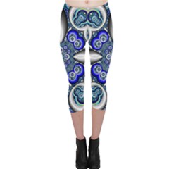 Fractal Cathedral Pattern Mosaic Capri Leggings  by BangZart