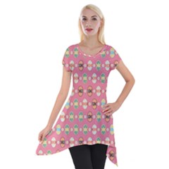 Cute Eggs Pattern Short Sleeve Side Drop Tunic by linceazul