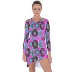 Floral Pattern Background Asymmetric Cut-out Shift Dress by BangZart