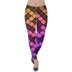 Abstract Small Block Pattern Velvet Leggings by BangZart
