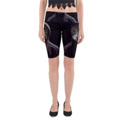 Gangsta Cat Yoga Cropped Leggings by Valentinaart