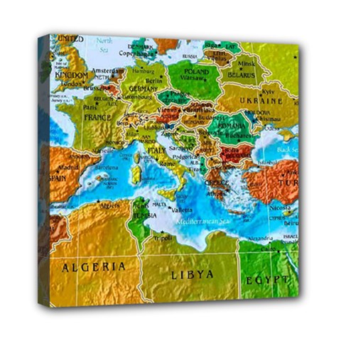 World Map Mini Canvas 8  X 8  by BangZart